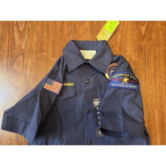 Boy Scouts of America Shirt Youth Medium Short Sleeve Button Up Uniform Lot of 2 - Picture 9 of 10